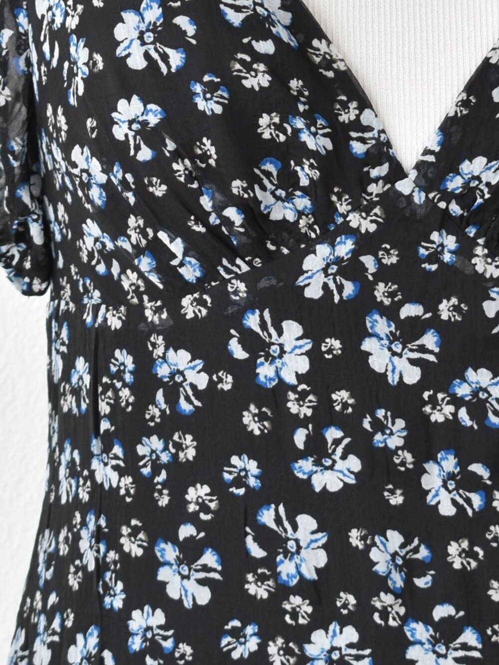 Lulu's Gorgeous Inspiration Black Floral Puff Sleeve Midi Dress NEW - XL - Picture 4 of 12